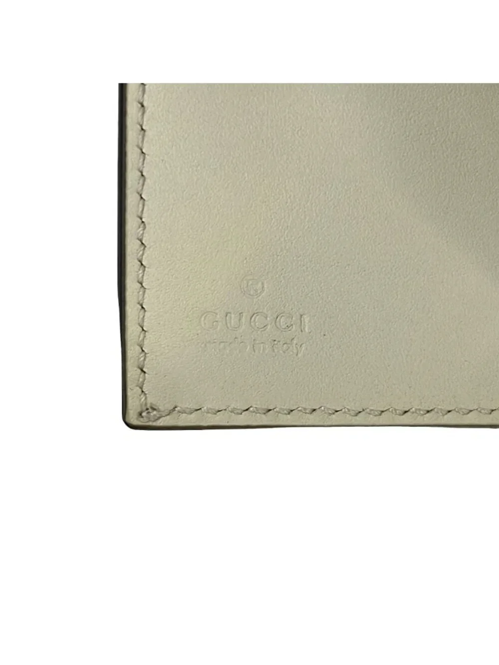 Gucci Trifold Wallet Sylvie Ivory Dark Navy Red Leather - Picture 5 of 5